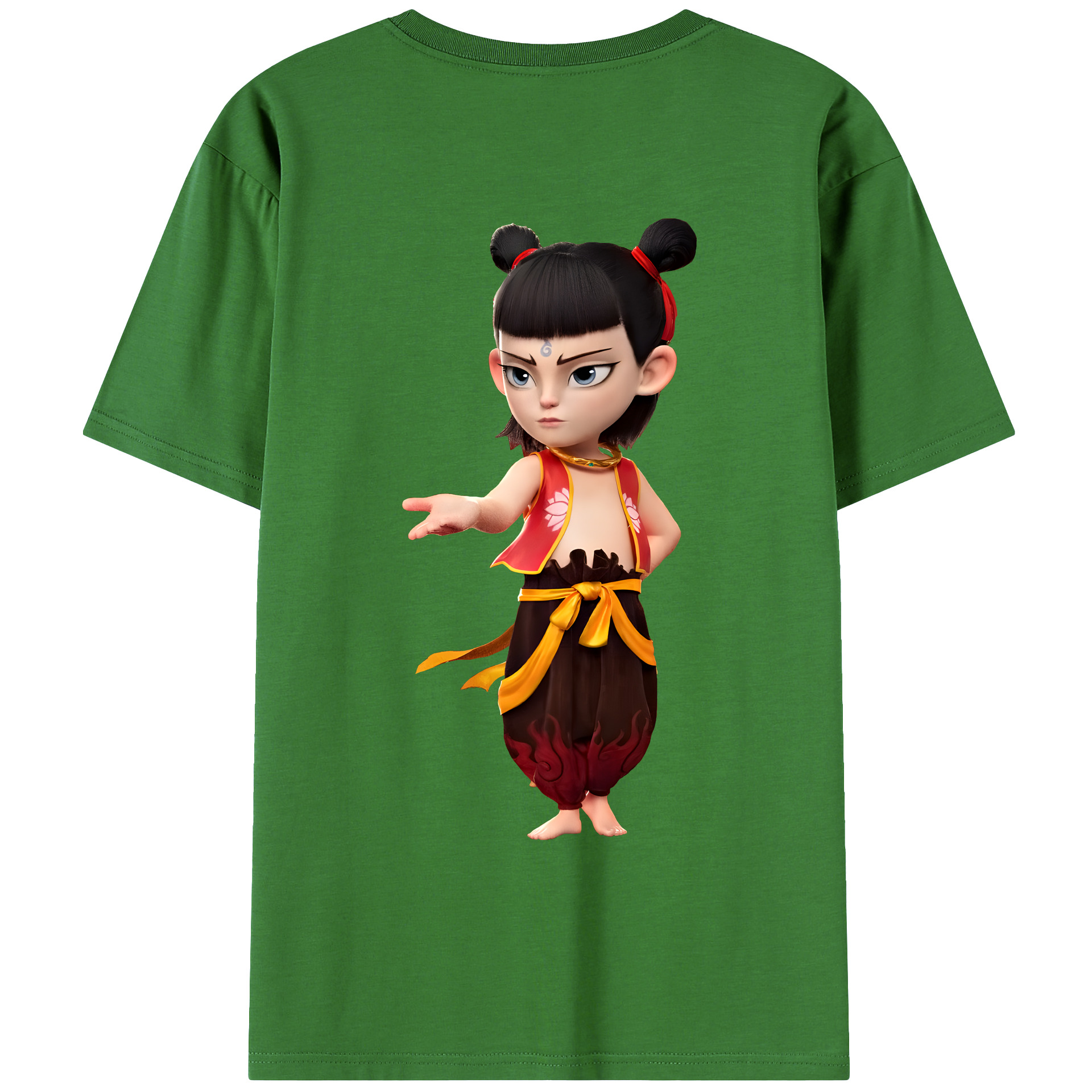 （画像用） Ne Zha 2 ナタ 魔童の大暴れ レディース半袖Tシャツ(バックプリント)